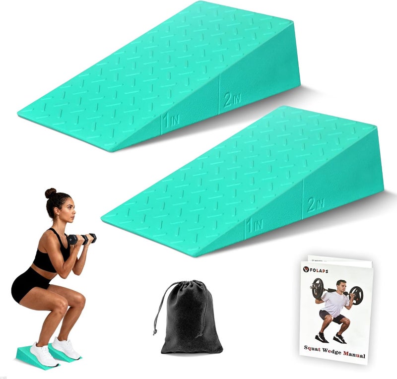 Folaps Squat Wedge Block for Heel Elevated Squat Weightlifting Calf Stretcher Slant Board for Mobility Balance and Strength Performance - Image 1